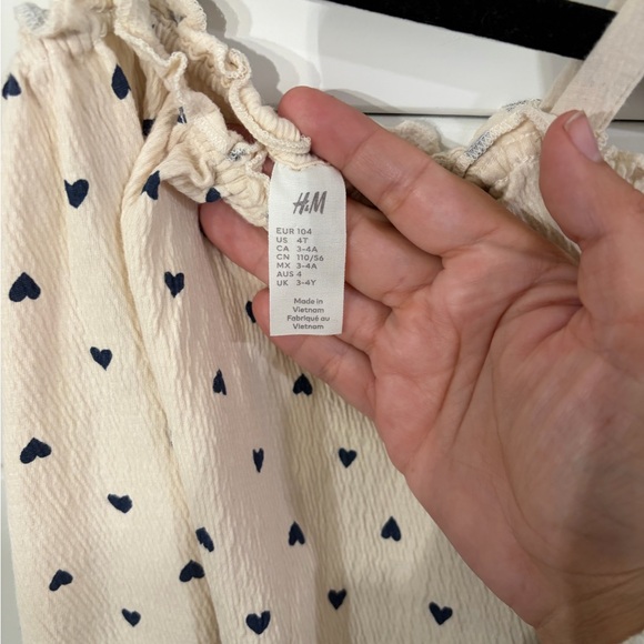 H&M Cream Jumpsuit with Black Heart Pattern - Picture 2 of 2